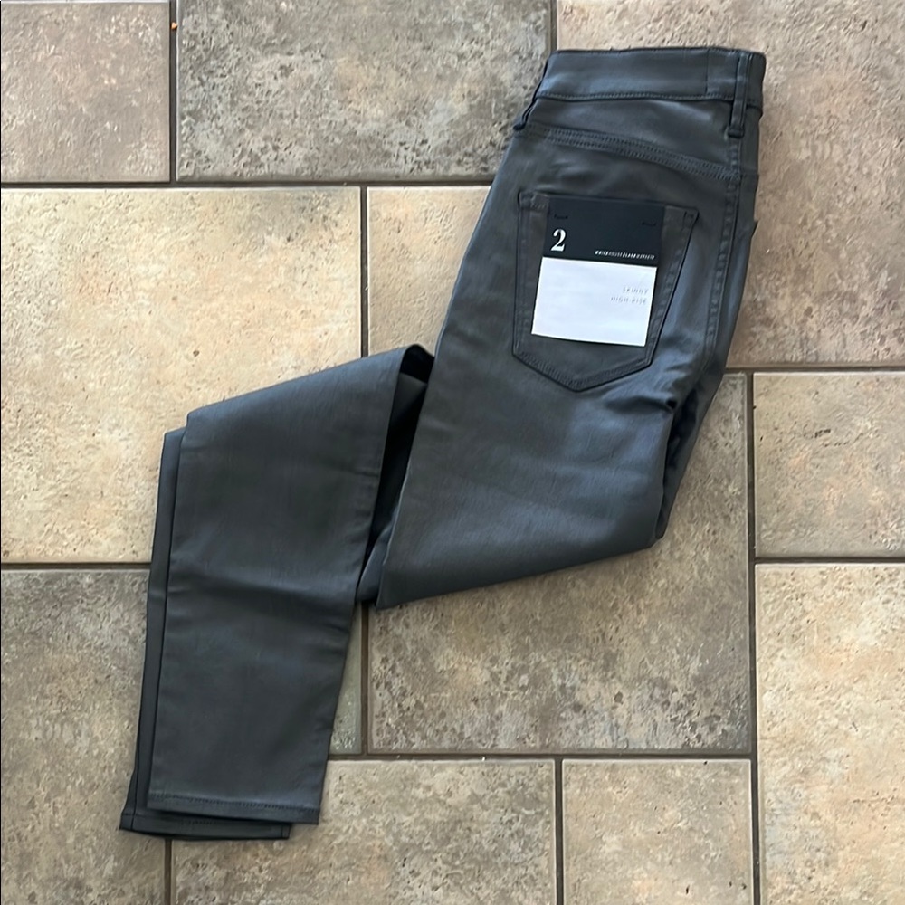 NWT White House black market Gray Coated Skinny Jeans-2